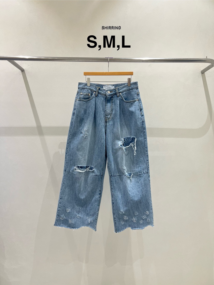 SHIRRING韓國㊣直郵東大門代購女裝新款推薦25春夏休閑牛仔褲SHIRRING牛仔褲