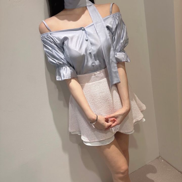 火Ⅱ-화투-T直郵韓國代購㊣女裝新品時尚休閑推薦襯衫蕾絲衫火Ⅱ襯衫/蕾絲衫