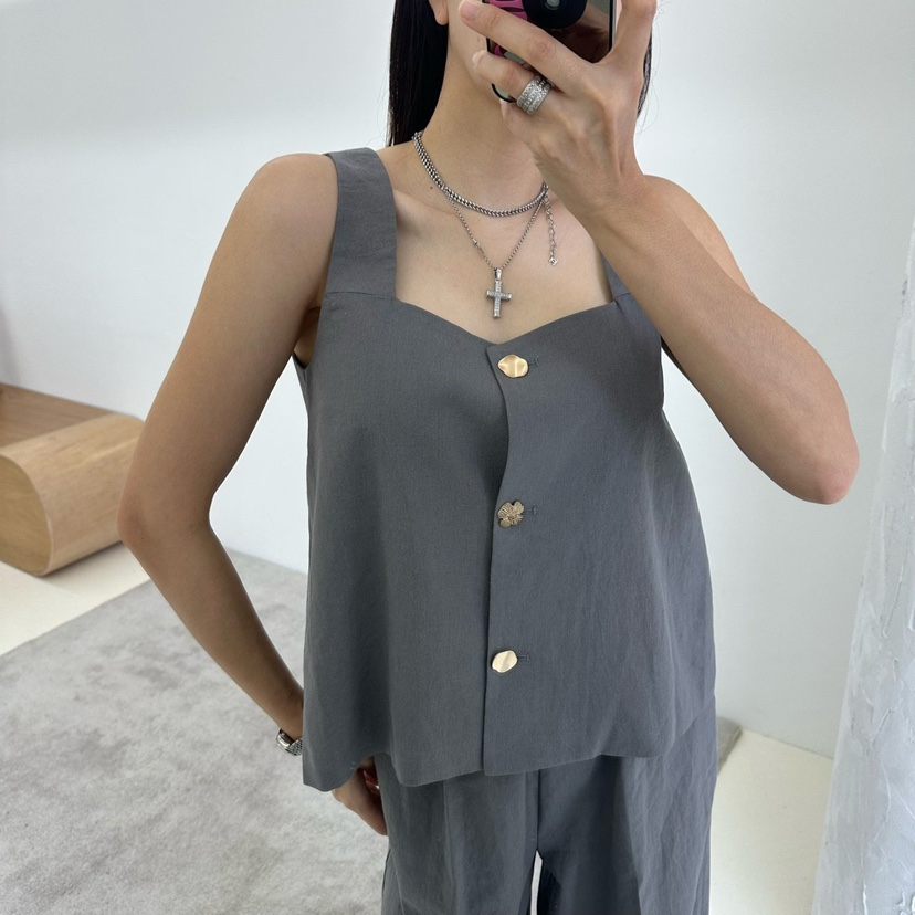 MABEL-Q韓國直郵㊣東大門實拍女裝新品熱賣時尚休閑吊帶背心SOUIT by mabel-Q吊帶/背心