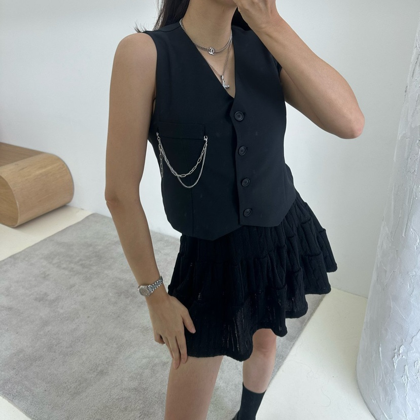 MABEL-Q韓國直郵㊣東大門實拍女裝新款推薦休閑熱賣時尚馬甲SOUIT by mabel-Q馬甲
