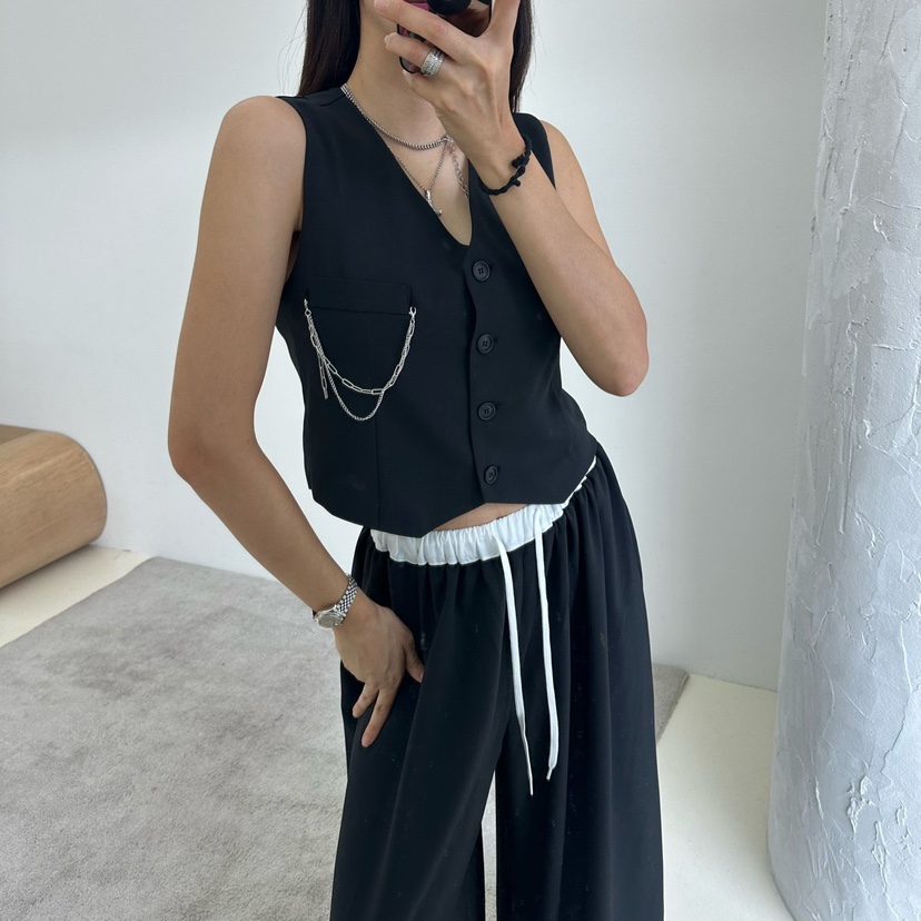 MABEL-Q韓國直郵㊣東大門實拍女裝新款推薦休閑熱賣時尚馬甲SOUIT by mabel-Q馬甲