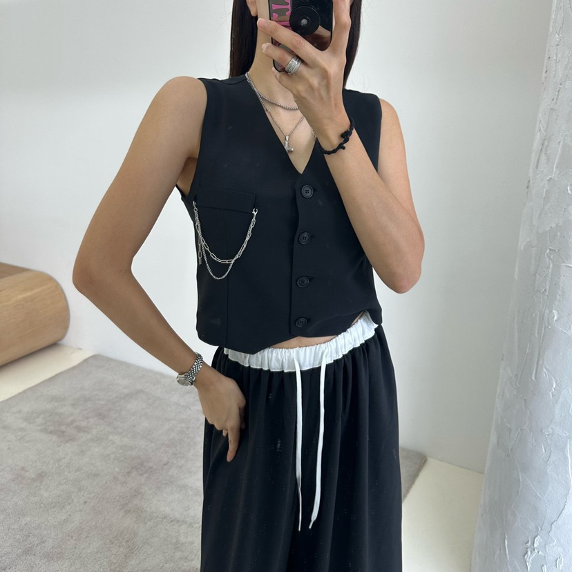 MABEL-Q韓國直郵㊣東大門實拍女裝新款推薦休閑熱賣時尚馬甲SOUIT by mabel-Q馬甲