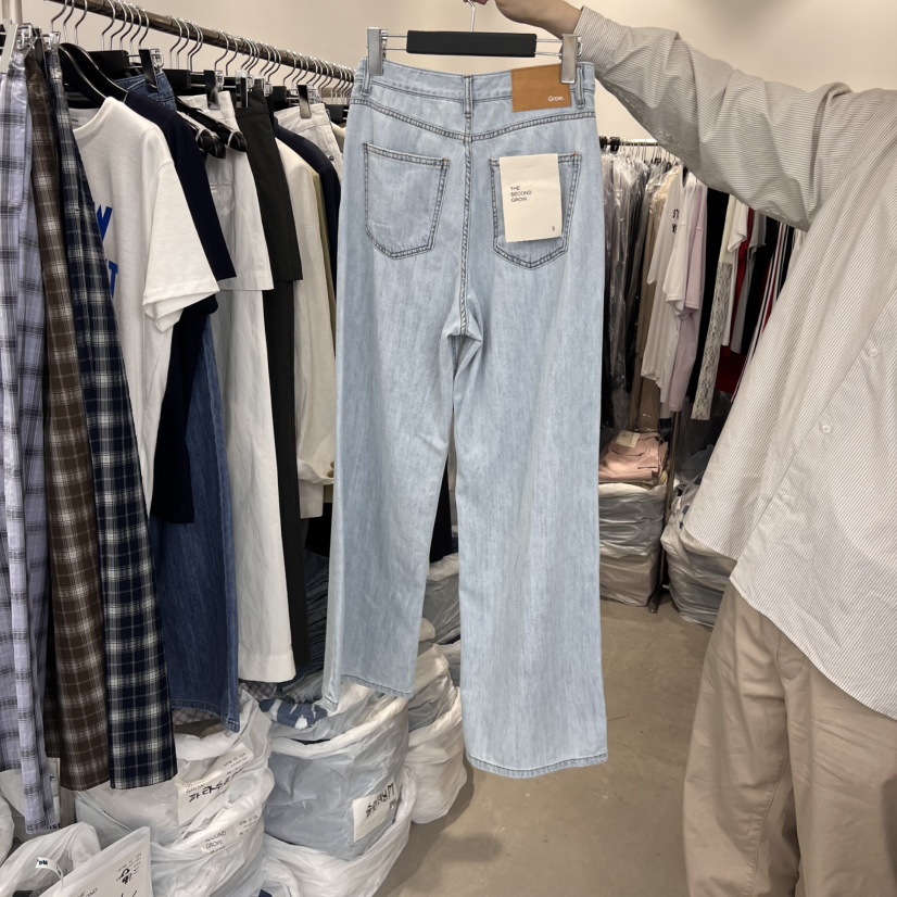 THE SECOND GROW韓國代購女裝新品25春夏推薦熱賣職業牛仔褲THE SECOND GROW牛仔褲