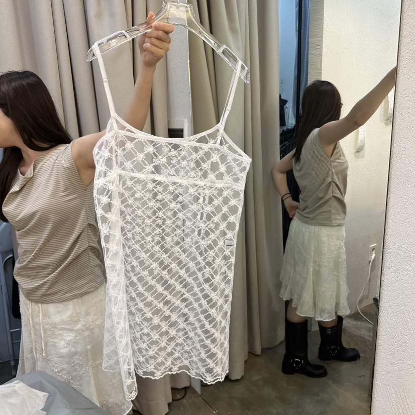 PLOVER東大門直郵女士新品25春夏職業熱賣休閑推薦連衣裙透明PLO_VER連衣裙