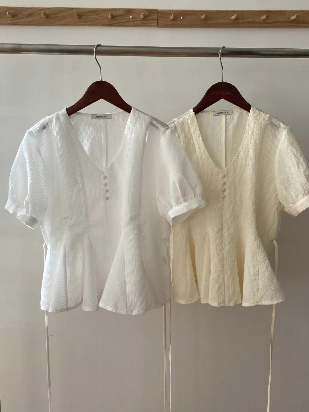 SOMETHINGELSE東大門直郵女裝新品人氣25春夏襯衫蕾絲衫紐扣SOMETHINGELSE襯衫/蕾絲衫