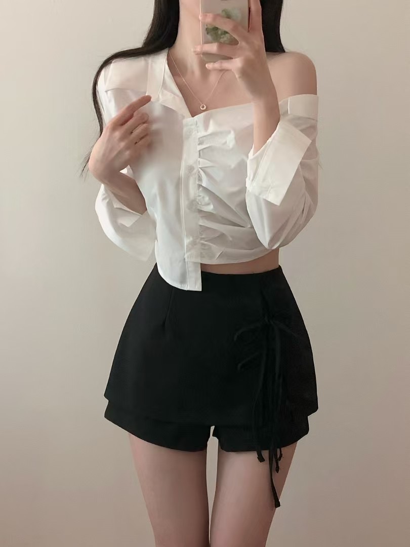 PARTY東大門直郵女士新款職業真品時尚人氣推薦休閑襯衫蕾絲衫PARTY襯衫/蕾絲衫