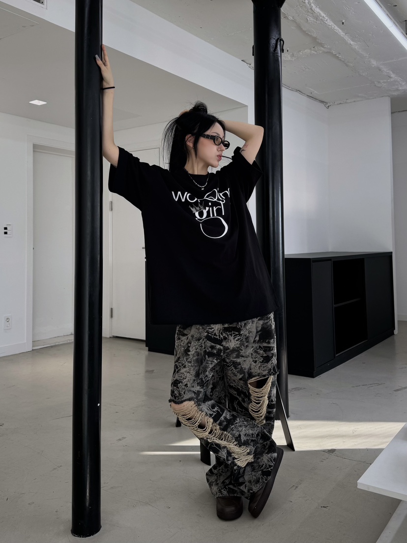 SEEOT東大門實拍女裝新款時尚推薦熱賣25春夏牛仔褲男女同款GGD牛仔褲