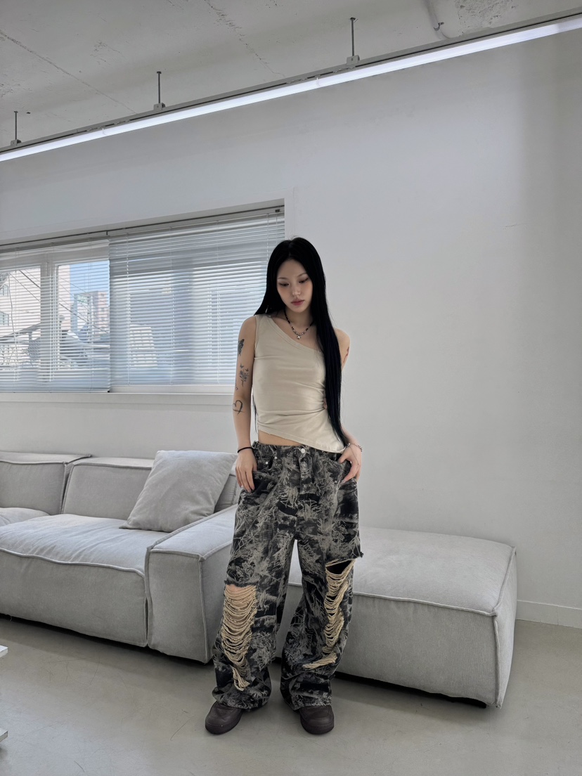 SEEOT東大門實拍女裝新款時尚推薦熱賣25春夏牛仔褲男女同款GGD牛仔褲