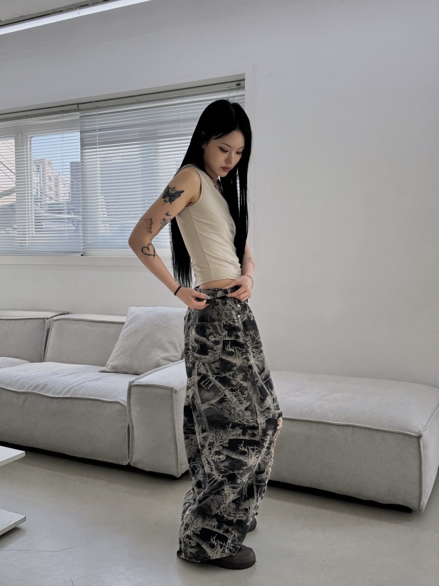 SEEOT東大門實拍女裝新款時尚推薦熱賣25春夏牛仔褲男女同款GGD牛仔褲