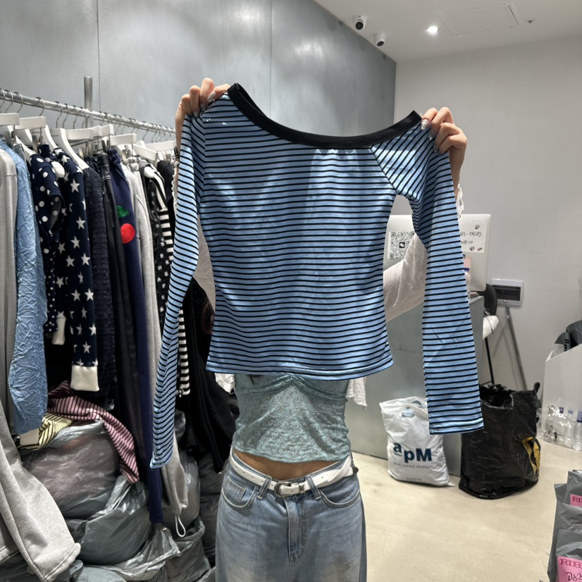 RIBBON東大門代購女裝新款熱賣真品時尚休閑職業人氣長袖T恤RIBBON長袖T恤圖色2