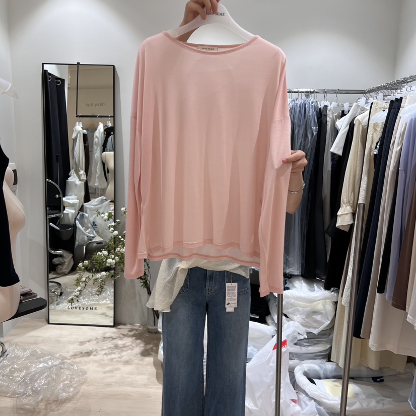 LOVE SOME韓國代購女裝新品人氣真品職業熱賣時尚推薦長袖T恤LOVE SOME長袖T恤圖色4