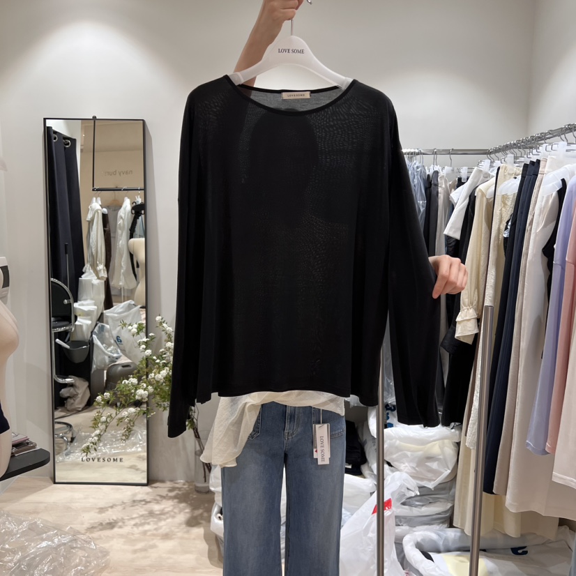 LOVE SOME韓國代購女裝新品人氣真品職業熱賣時尚推薦長袖T恤LOVE SOME長袖T恤圖色6