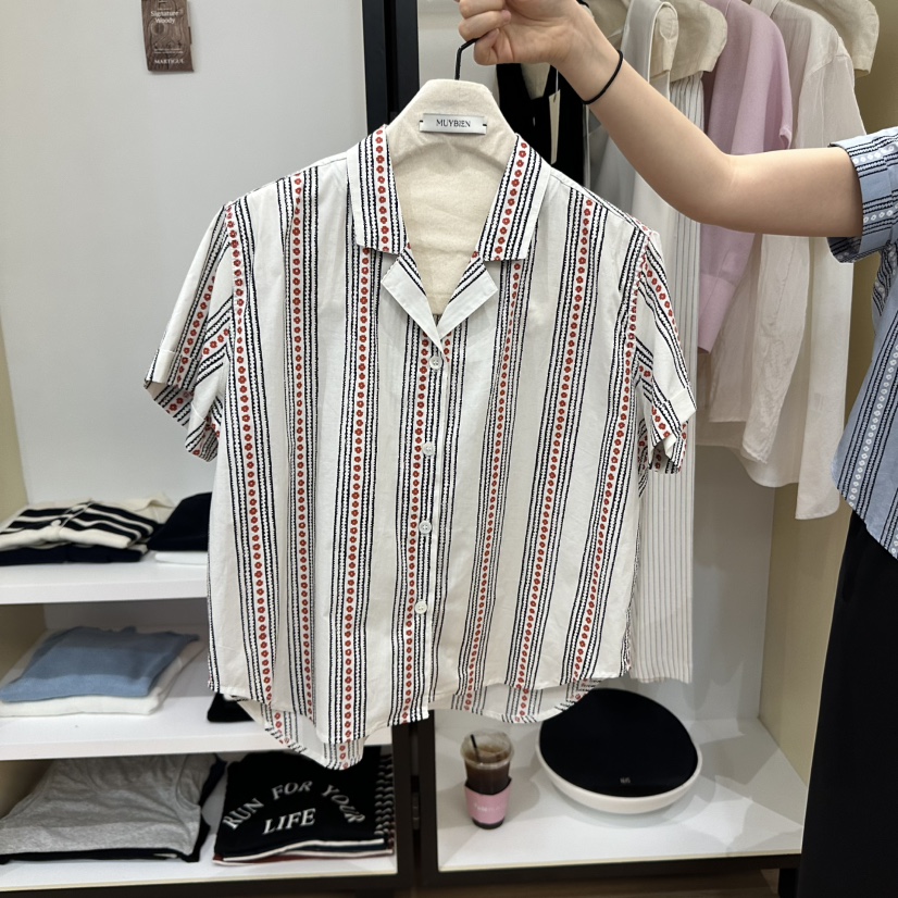MUYBIEN韓國直郵女士新品人氣休閑真品時尚熱賣25春夏襯衫蕾絲衫MUYBIEN襯衫/蕾絲衫圖色2
