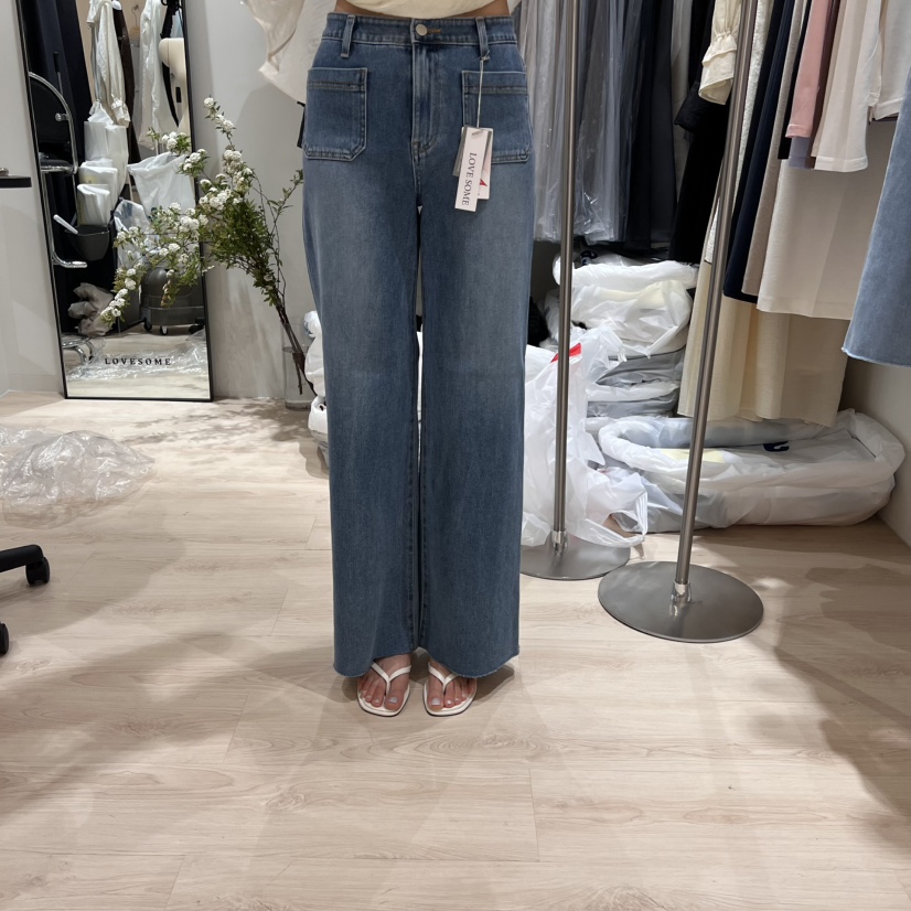 LOVE SOME韓國代購女士新品真品職業25春夏人氣牛仔褲口袋LOVE SOME牛仔褲