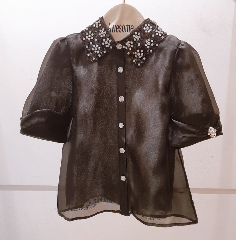 AWESOME-P韓國代購女裝新品真品人氣25春夏休閑襯衫蕾絲衫AWESOME-P襯衫/蕾絲衫圖色2