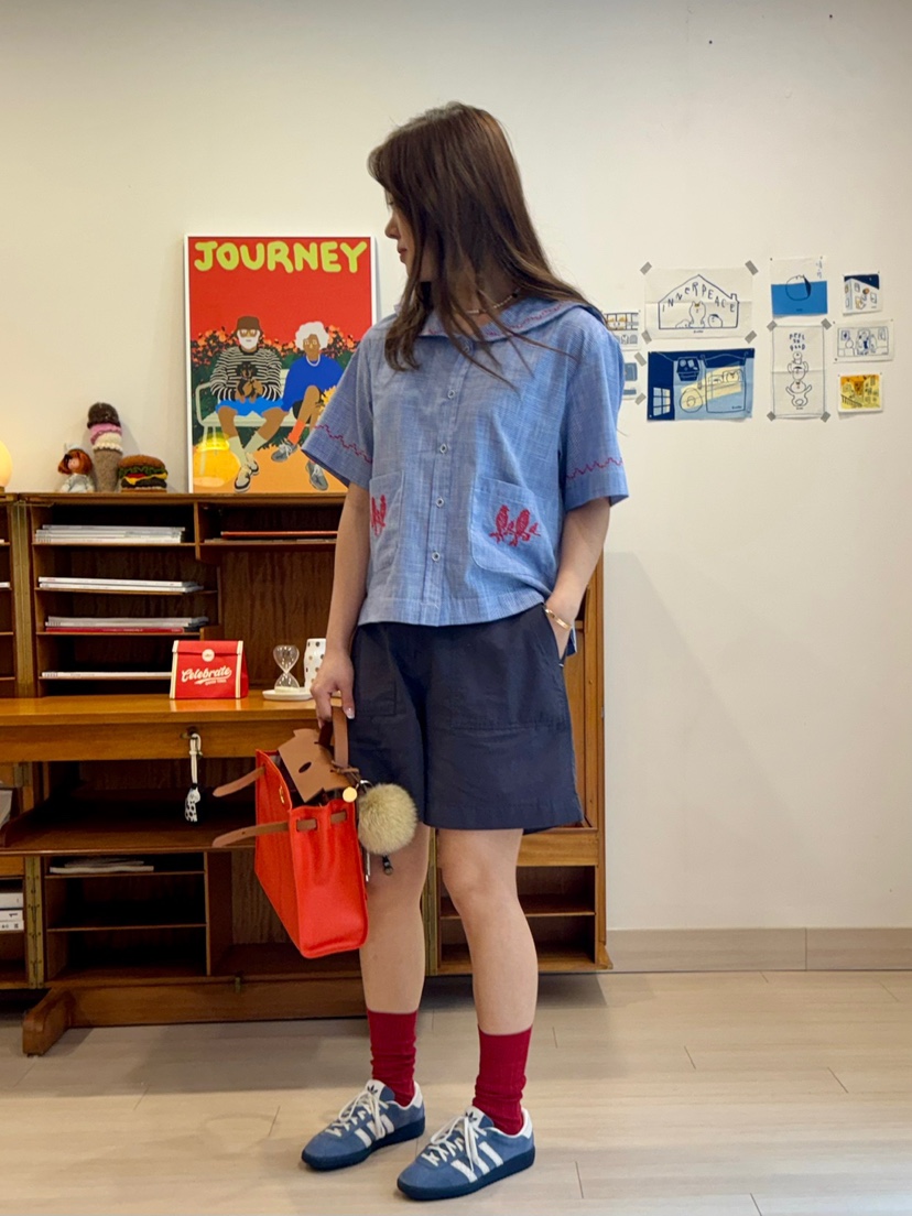 AT NOTE東大門代購女士新品推薦25春夏休閑襯衫蕾絲衫刺繡AT NOTE襯衫/蕾絲衫