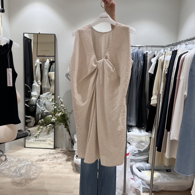 LOVE SOME東大門實拍女士新品真品時尚休閑25春夏連衣裙亞麻LOVE SOME連衣裙