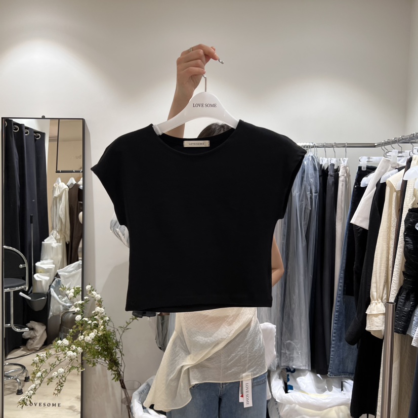LOVE SOME東大門直郵女士新品真品休閑職業熱賣時尚T恤短款LOVE SOMET恤圖色2