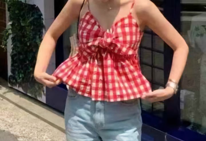 FEMME東大門直郵女裝新款休閑真品職業熱賣時尚吊帶背心格紋FEMME吊帶/背心