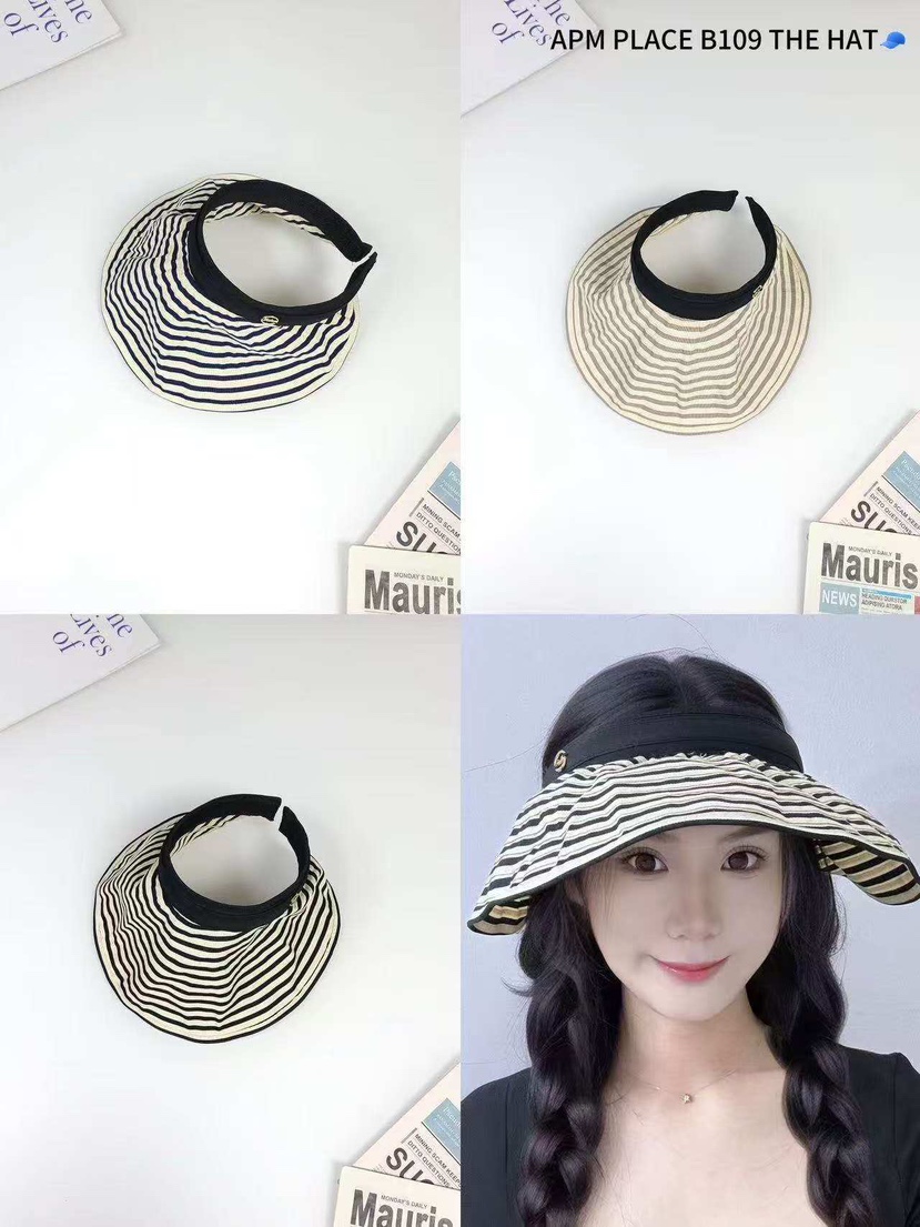 THE HAT-P東大門直郵女士新款25春夏熱賣職業時尚帽子條紋THE HAT帽子