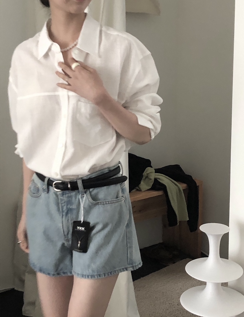 LE BUTTER東大門直郵女士新款職業推薦時尚襯衫蕾絲衫亞麻LE BUTTER襯衫/蕾絲衫