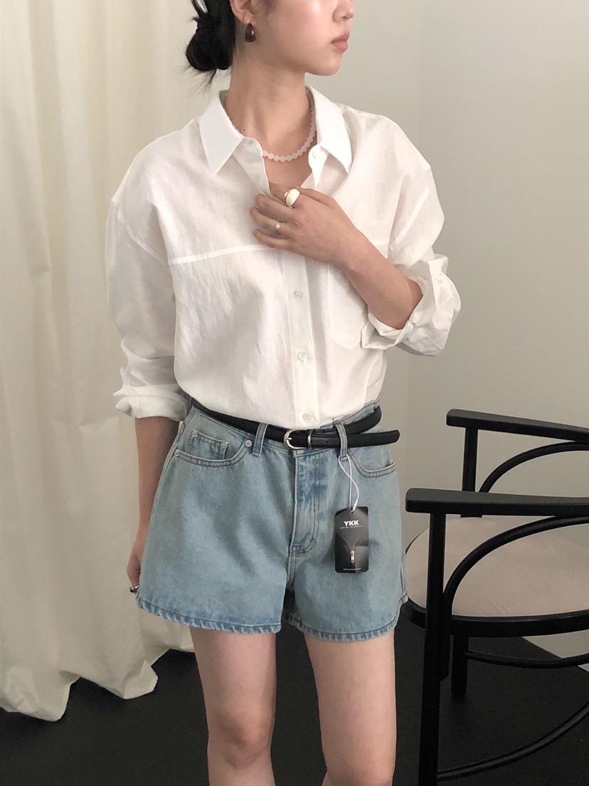 LE BUTTER東大門直郵女士新款職業推薦時尚襯衫蕾絲衫亞麻LE BUTTER襯衫/蕾絲衫圖色2