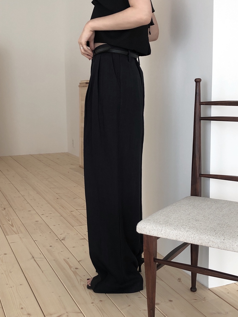 LE BUTTER韓國代購女裝新款25春夏時尚休閑休閑褲不含腰帶LE BUTTER休閑褲