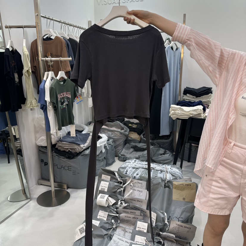 VISUAL SPACE東大門代購女裝新款職業推薦25春夏時尚熱賣T恤VISUAL SPACET恤