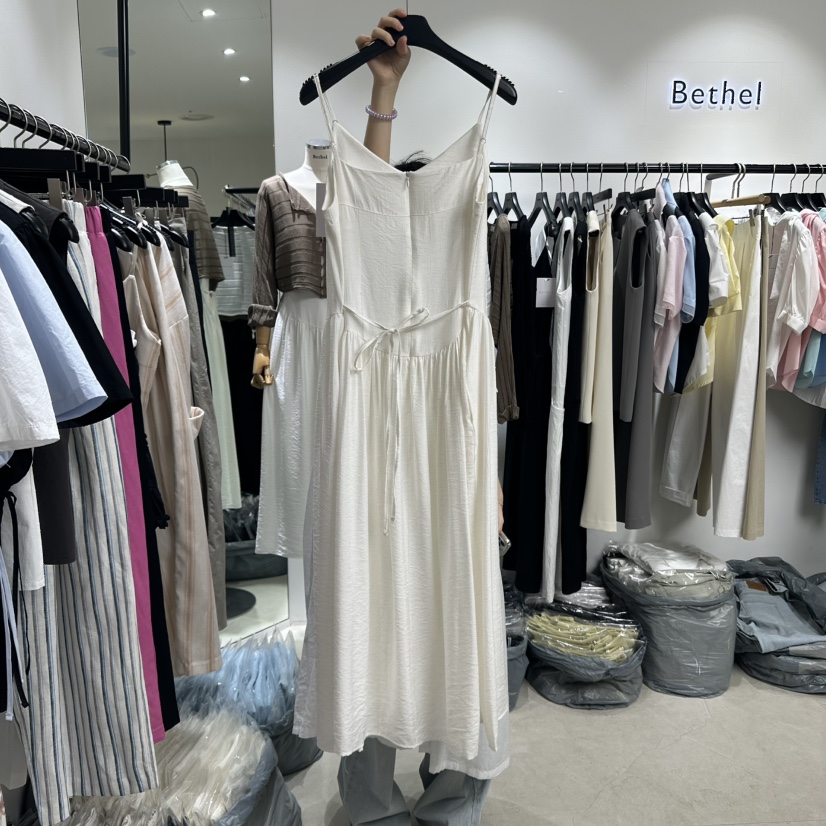 BETHEL東大門直郵女裝新品人氣職業真品休閑時尚連衣裙亞麻BETHEL連衣裙