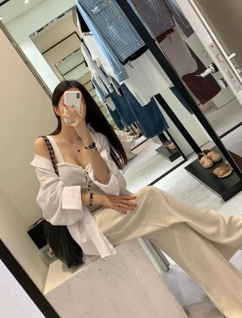 husbee韓國代購㊣女裝新品休閑襯衫蕾絲衫不含內搭亞麻寬松husbee襯衫/蕾絲衫