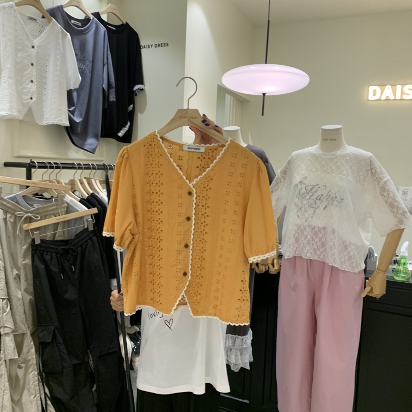 DAISY DRESS東大門㊣實拍女裝新品休閑人氣25春夏襯衫蕾絲衫DAISY DRESS襯衫/蕾絲衫圖色2