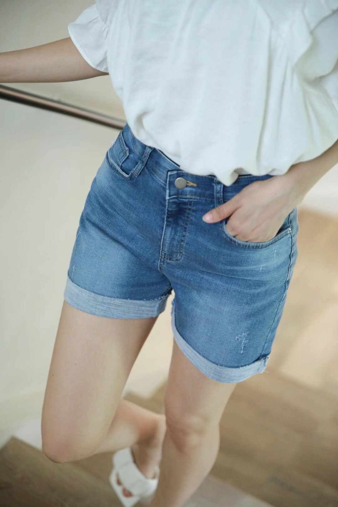 FLY DENIM韓國直郵東大門實拍女裝新款休閑熱賣24春夏短褲FLY DENIM短褲