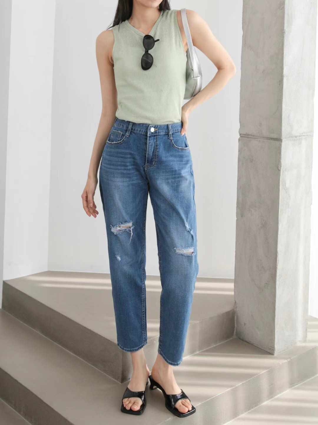 FLY DENIM直郵韓國代購女裝新款休閑24春夏時尚推薦牛仔褲FLY DENIM牛仔褲