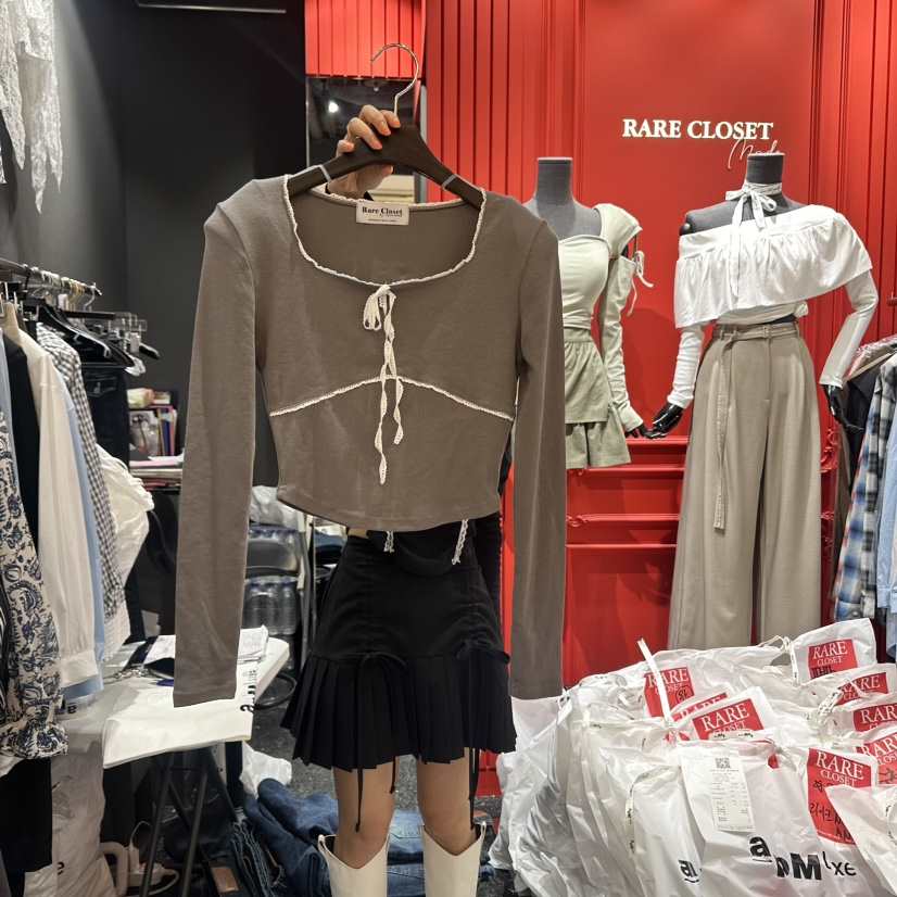 Rare Closet韓國直郵東大門代購女裝新品時尚人氣熱賣長袖T恤Rare Closet長袖T恤