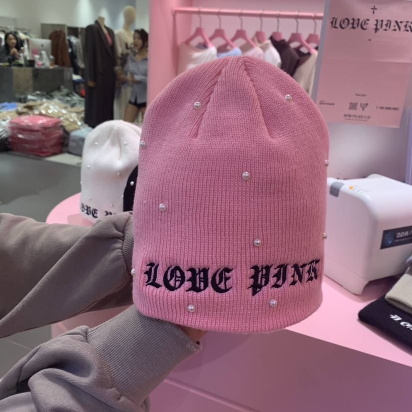 MAISON DE PINK韓國直郵女裝新款推薦時尚24秋冬休閑帽子LOVE PINK帽子