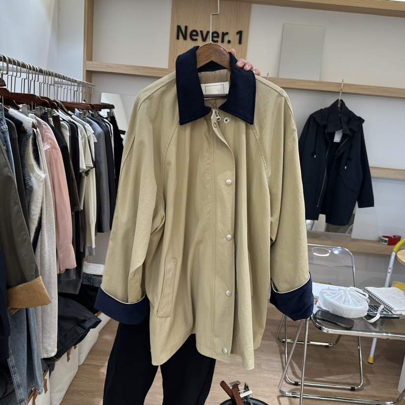 NEVER.1韓國直郵女裝新款24秋冬人氣熱賣推薦時尚長款風衣NEVER.1長款風衣