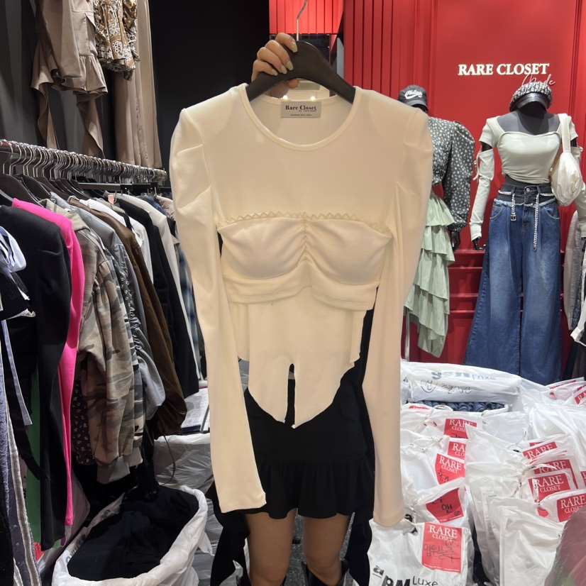 Rare Closet直郵韓國代購女裝新品推薦熱賣時尚長袖T恤蕾絲Rare Closet長袖T恤