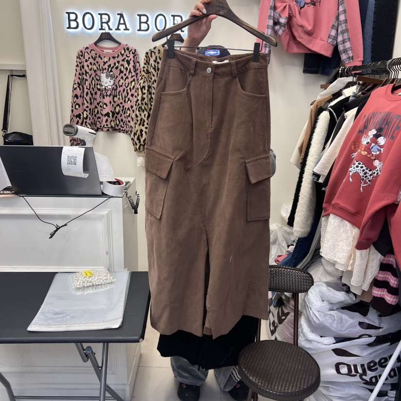 BORA BORA韓國直郵東大門代購女裝新款人氣真品職業長裙口袋BORA BORA長裙