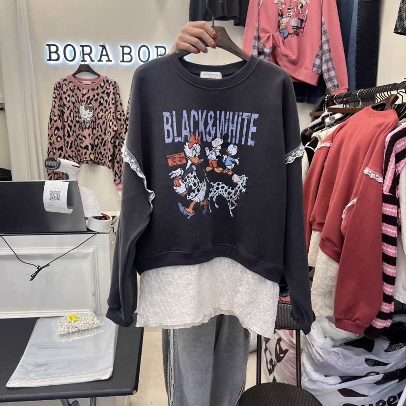 BORA BORA韓國直郵東大門代購女裝新品休閑推薦人氣衛衣加絨BORA BORA衛衣