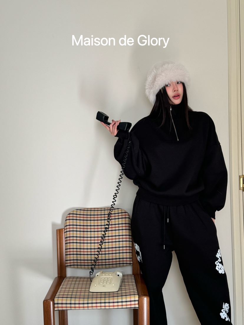 MAISON DE GLORY東大門實拍女士新款熱賣24秋夏人氣衛衣拉鏈MAISON DE GLORY衛衣