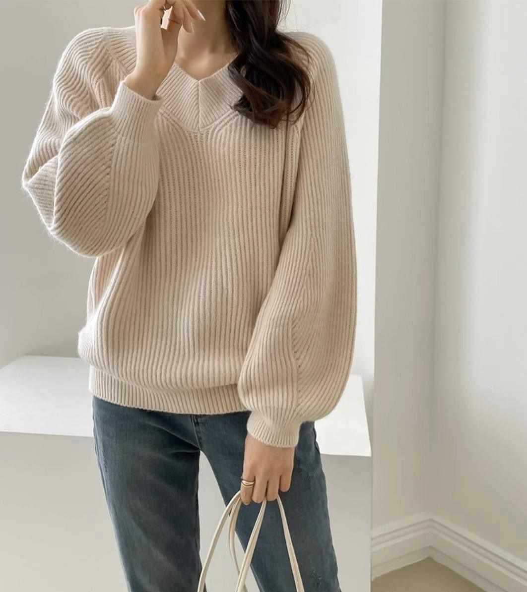 MU 뮤-T東大門代購女士新款真品職業推薦25春夏針織衫V領MU 뮤-T針織衫