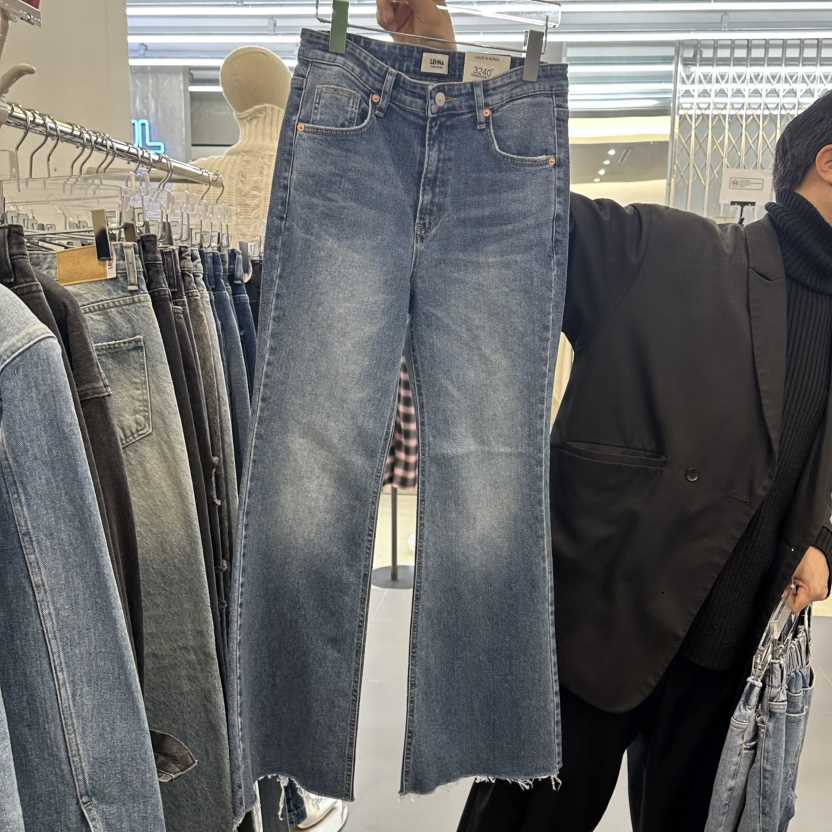 LEHNA直郵韓國代購女裝新款熱賣25春季真品時尚休閑牛仔褲春款LEHNA牛仔褲