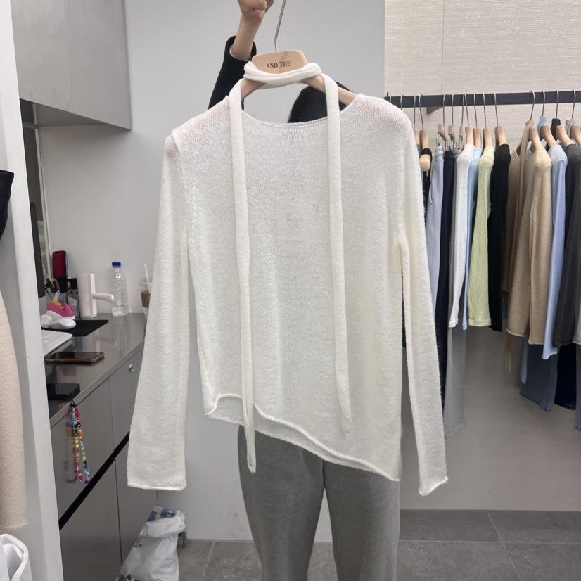 AND THE韓國直郵女裝新品真品休閑25春夏時尚針織衫馬海毛AND THE針織衫