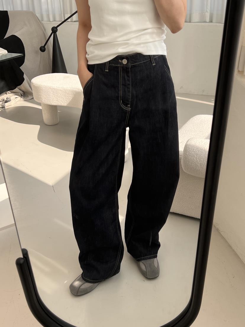 HOME GROUND東大門代購女裝新款人氣真品25春夏牛仔褲褶皺HOME GROUND牛仔褲