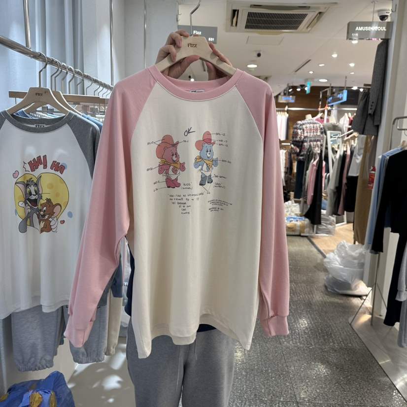 FIZZ韓國直郵女士新款真品25春夏休閑職業時尚熱賣人氣長袖T恤FIZZ長袖T恤