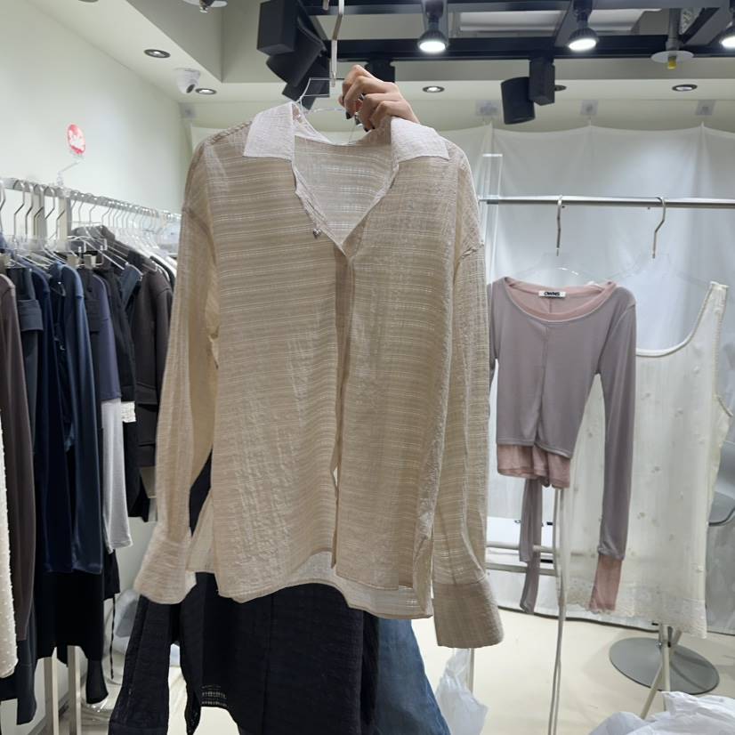 OWNS韓國直郵女裝新品真品推薦休閑25春夏熱賣襯衫蕾絲衫格紋OWNS襯衫/蕾絲衫