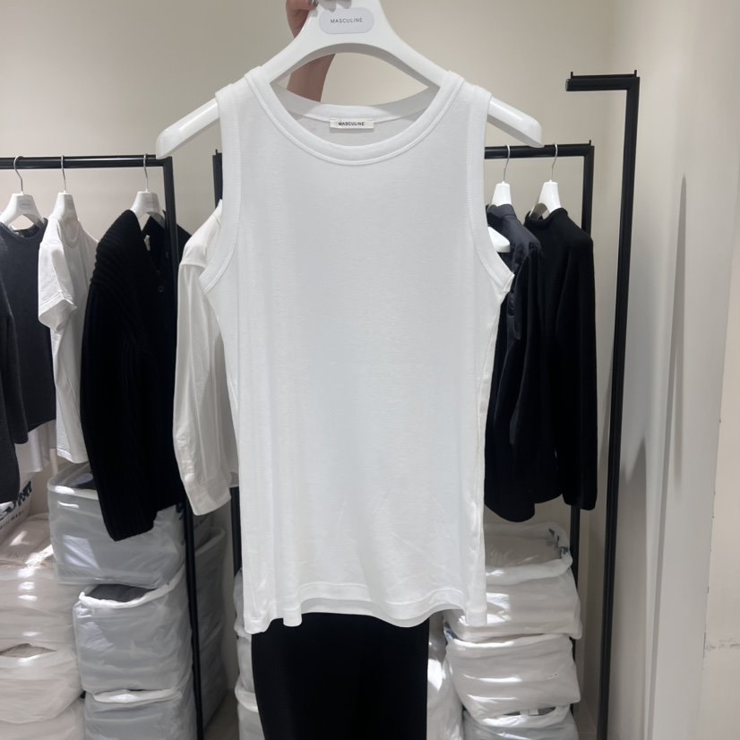 MASCULINE直郵韓國代購女裝新款推薦25春夏熱賣吊帶背心羅紋MASCULINE吊帶/背心