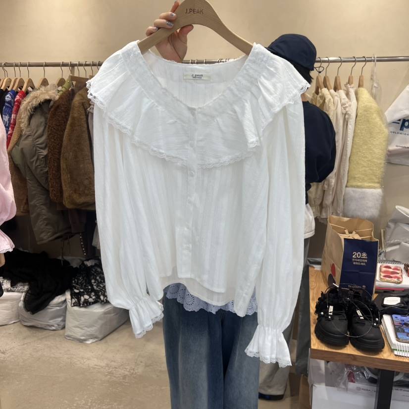 J PEAK/BY FLOW直郵韓國代購女裝新品時尚熱賣襯衫蕾絲衫J PEAK襯衫/蕾絲衫