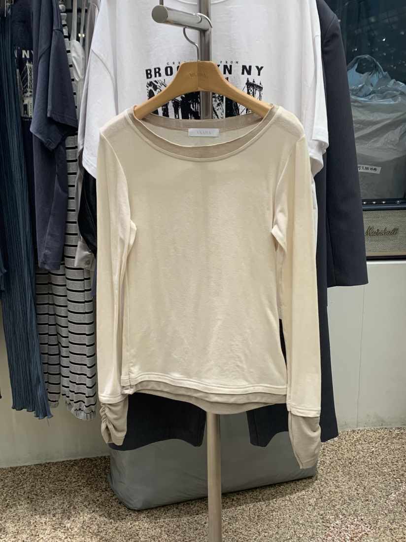 VAARA直郵韓國代購女裝新品時尚職業熱賣25春夏推薦長袖T恤VAARA長袖T恤