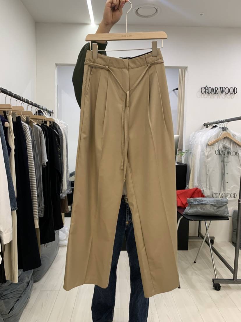 CEDARWOOD韓國直郵東大門實拍女裝新款熱賣休閑休閑褲含腰帶CEDARWOOD休閑褲